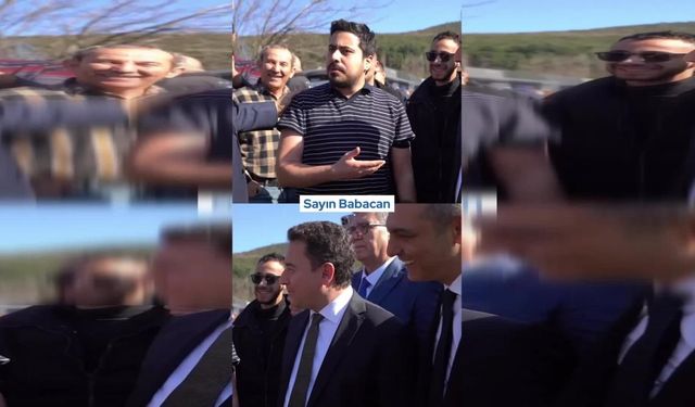 Ali Babacan seçim gezisi sırasında, Erdoğan taklidiyle tanınan Muhammed Nur Nahya ile karşılaştı